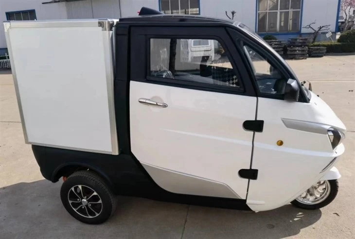 All Weather Closed Tricycle Motorcycle Electric Tricycles Passenger For Adult With Folding Cargo Box
